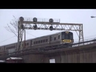 Penn Station bound 12 car train of 2002-07 Bombardier LIRR M7s over 150th St & Archer Ave