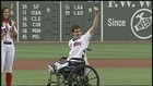 Boston Marathon bombing survivor Jeff Bauman throws out first pitch at Fenway Park