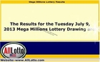 Mega Millions Lottery Drawing Results for July 9, 2013